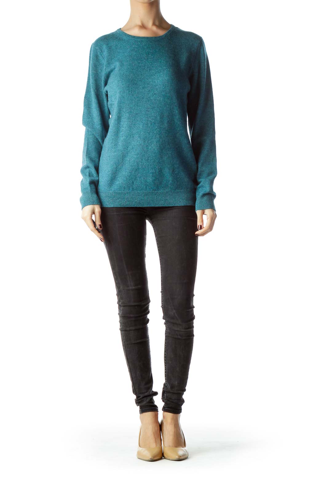 Teal Blue 100% Cashmere Sweater