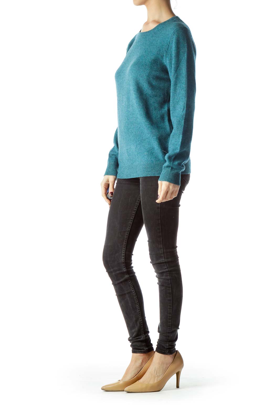 Teal Blue 100% Cashmere Sweater