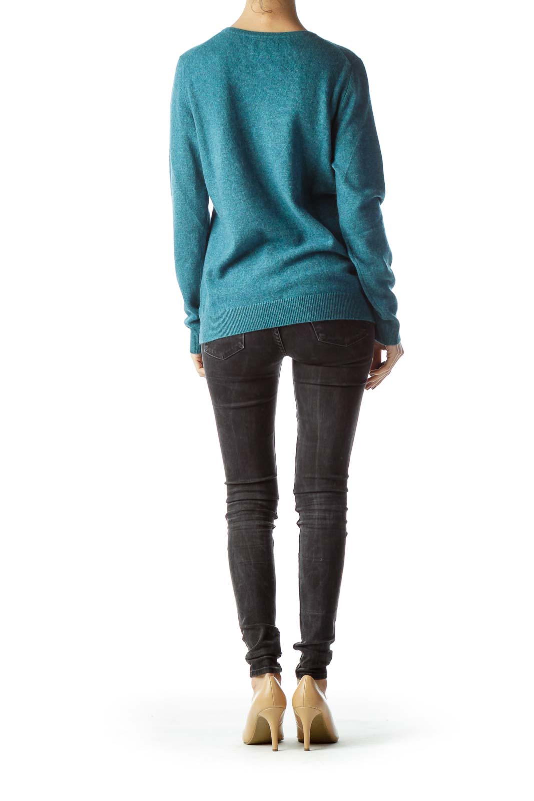 Teal Blue 100% Cashmere Sweater