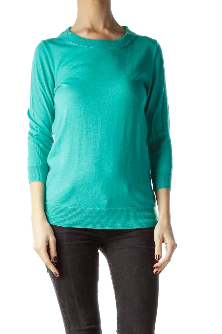 Mint Green Stretch Long Sleeve Knit Top