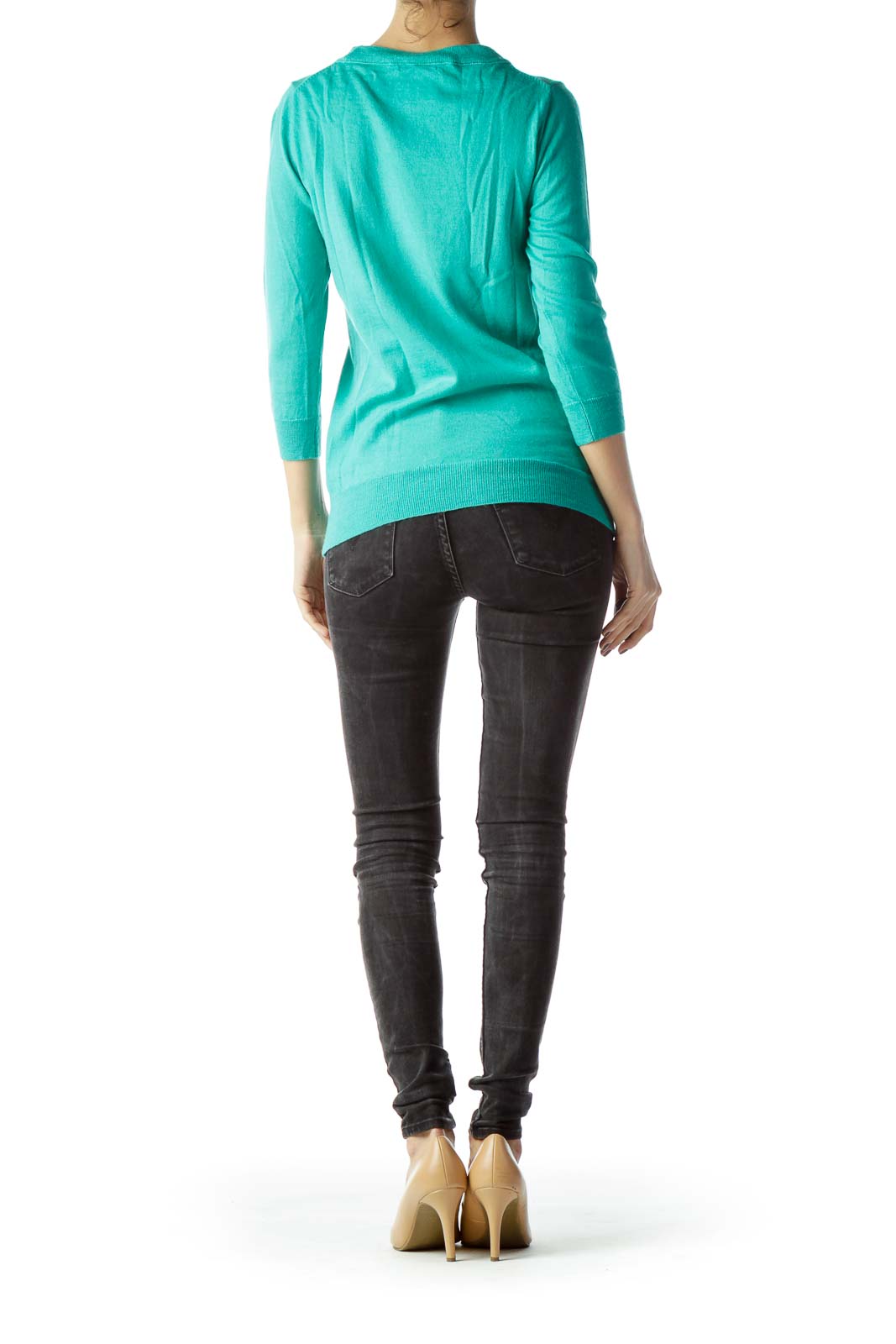 Mint Green Stretch Long Sleeve Knit Top