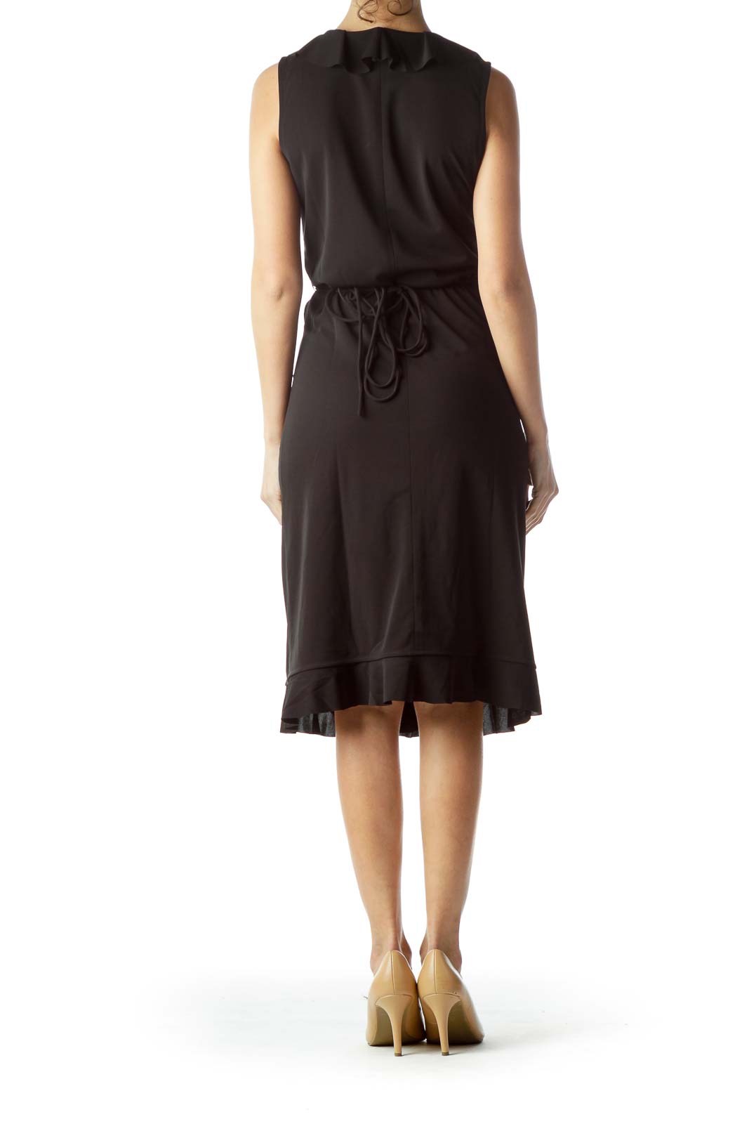 Black Flared Wrap Dress