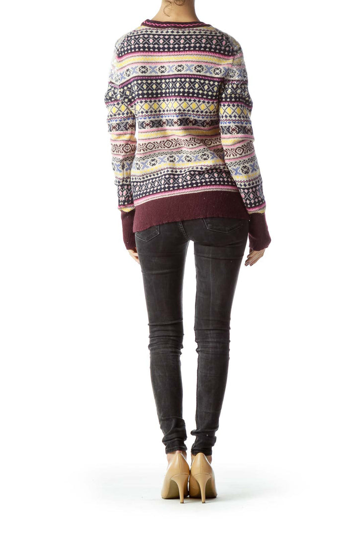 Multicolored 100% Lambswool Sequins Sweater