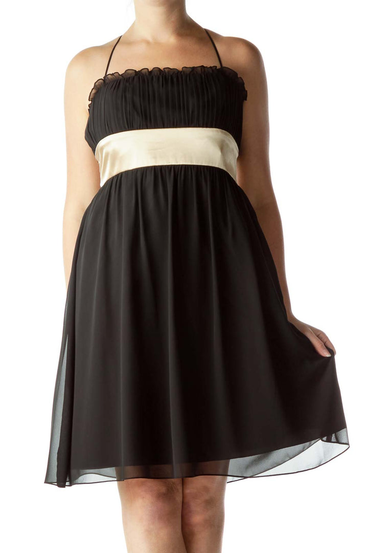 Black Pleated Cocktail Dress