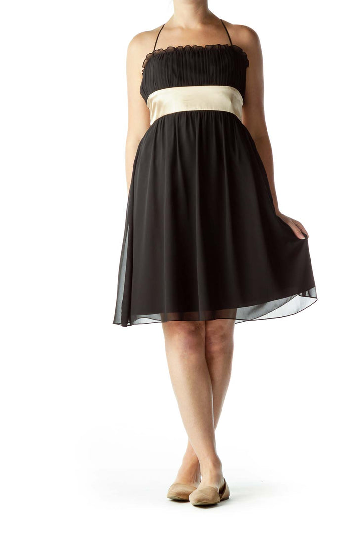 Black Pleated Cocktail Dress