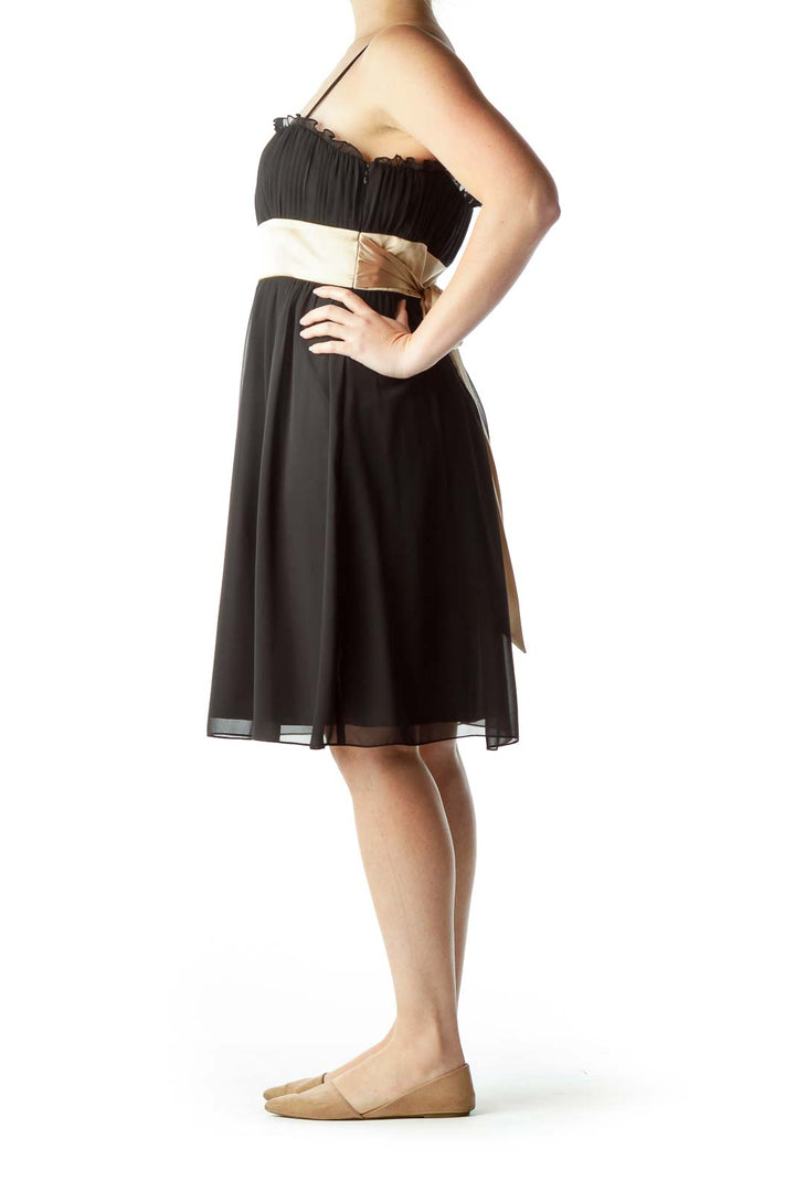 Black Pleated Cocktail Dress