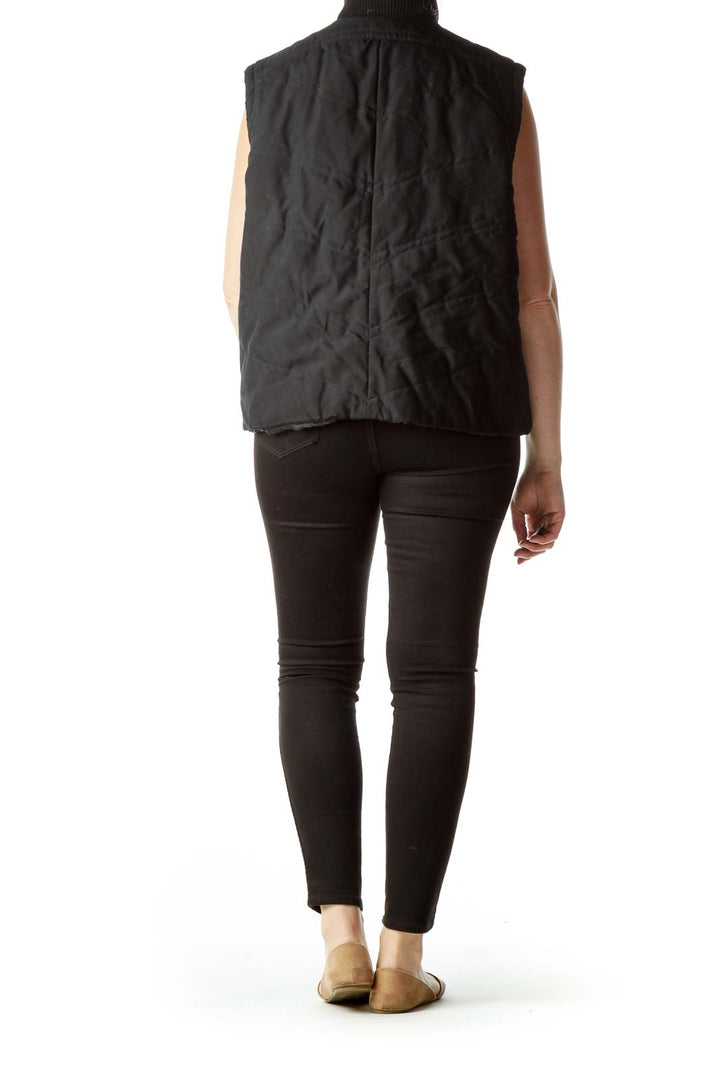 Black Padded Vest with Pockets