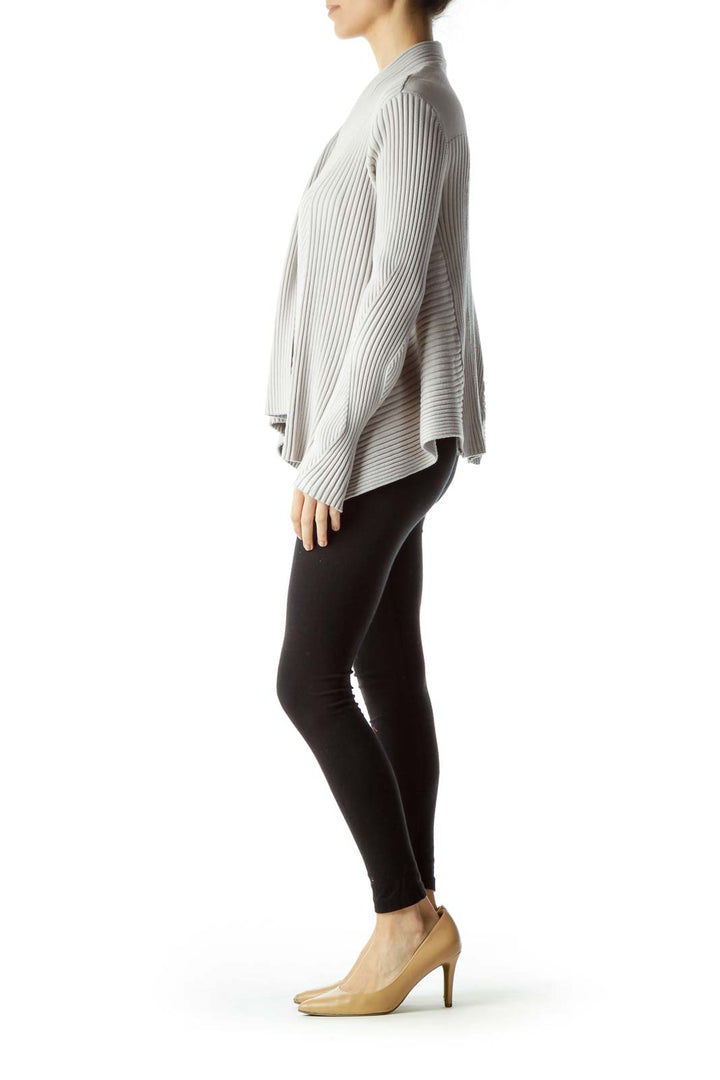 Light Gray Open Front Sweater