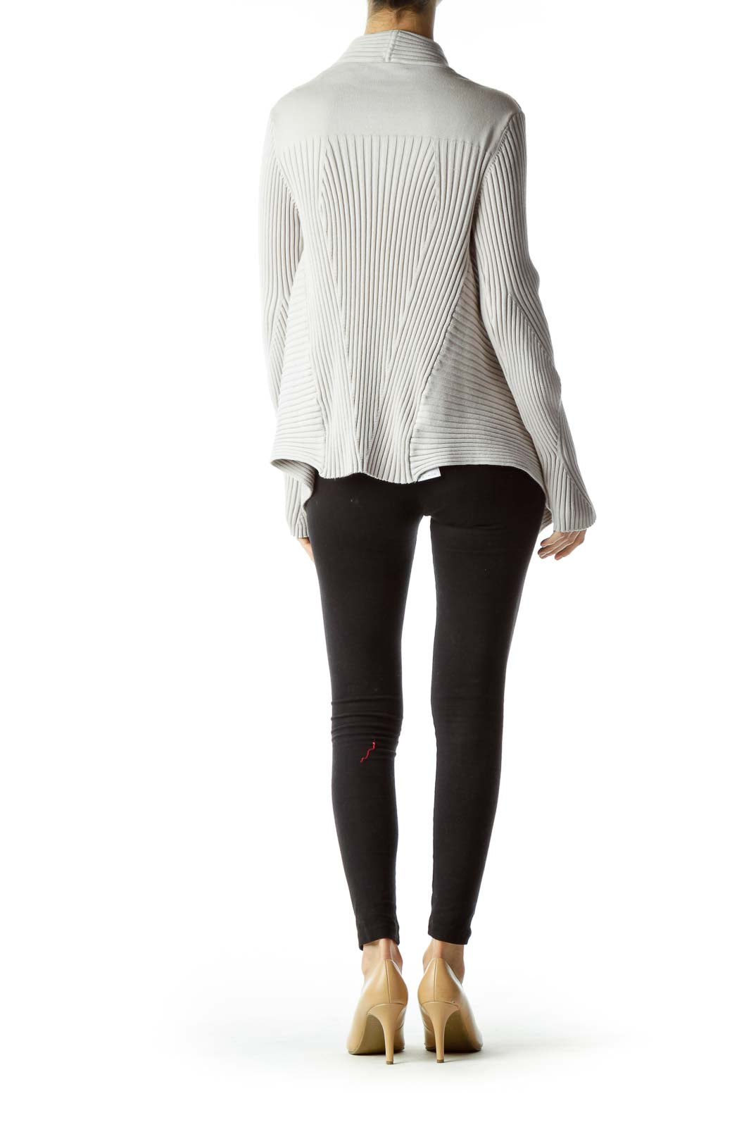 Light Gray Open Front Sweater