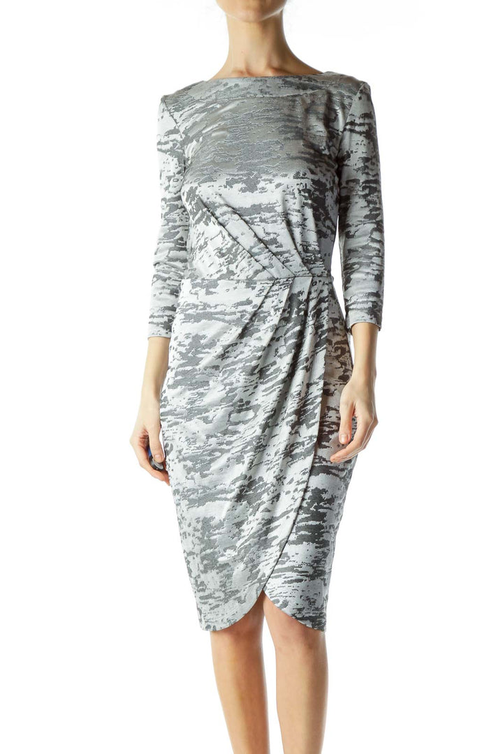 Silver Shiny Sheath Dress