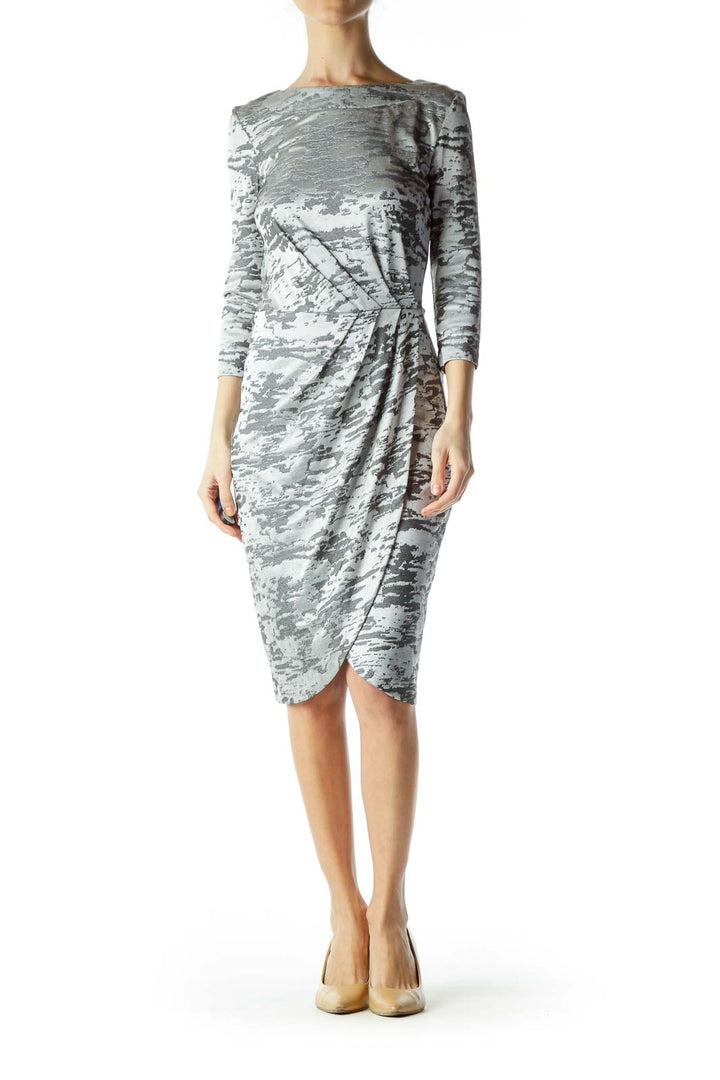 Silver Shiny Sheath Dress