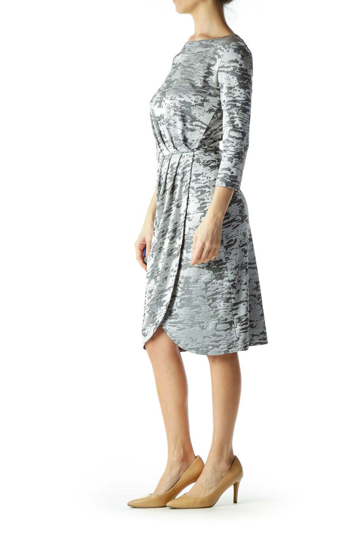 Silver Shiny Sheath Dress