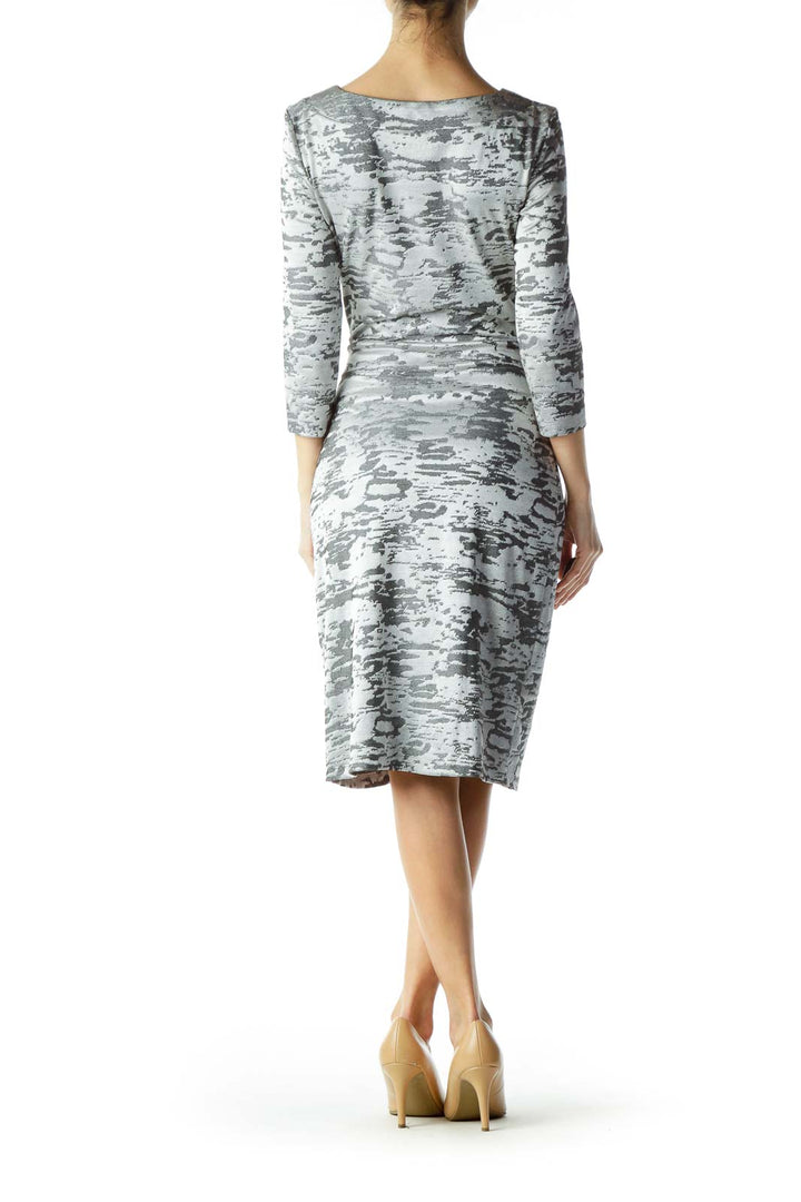 Silver Shiny Sheath Dress