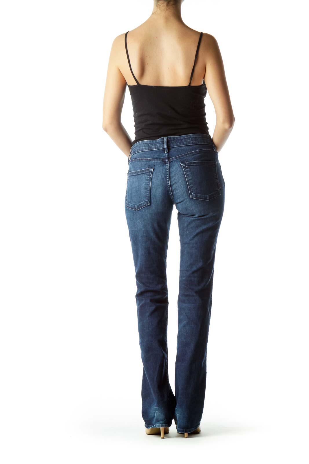 Blue Straight-Leg Denim Jeans