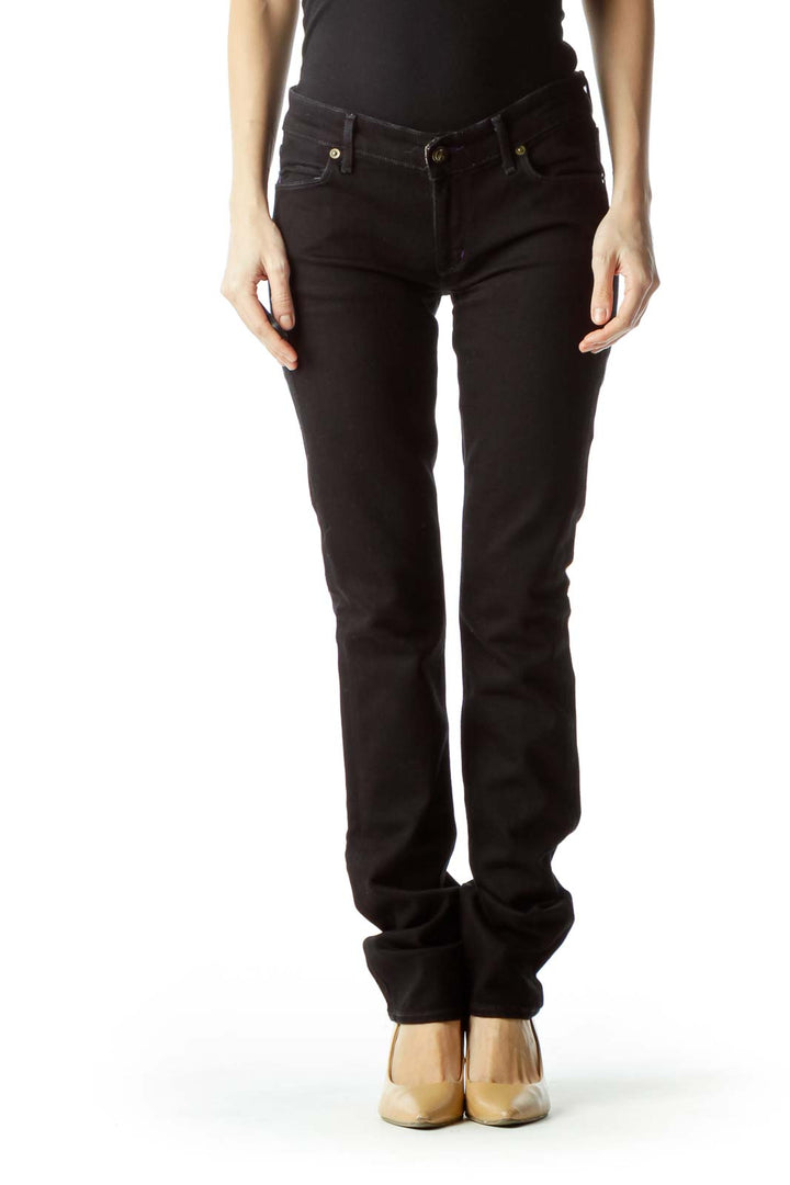 Black Straight-Leg Pants