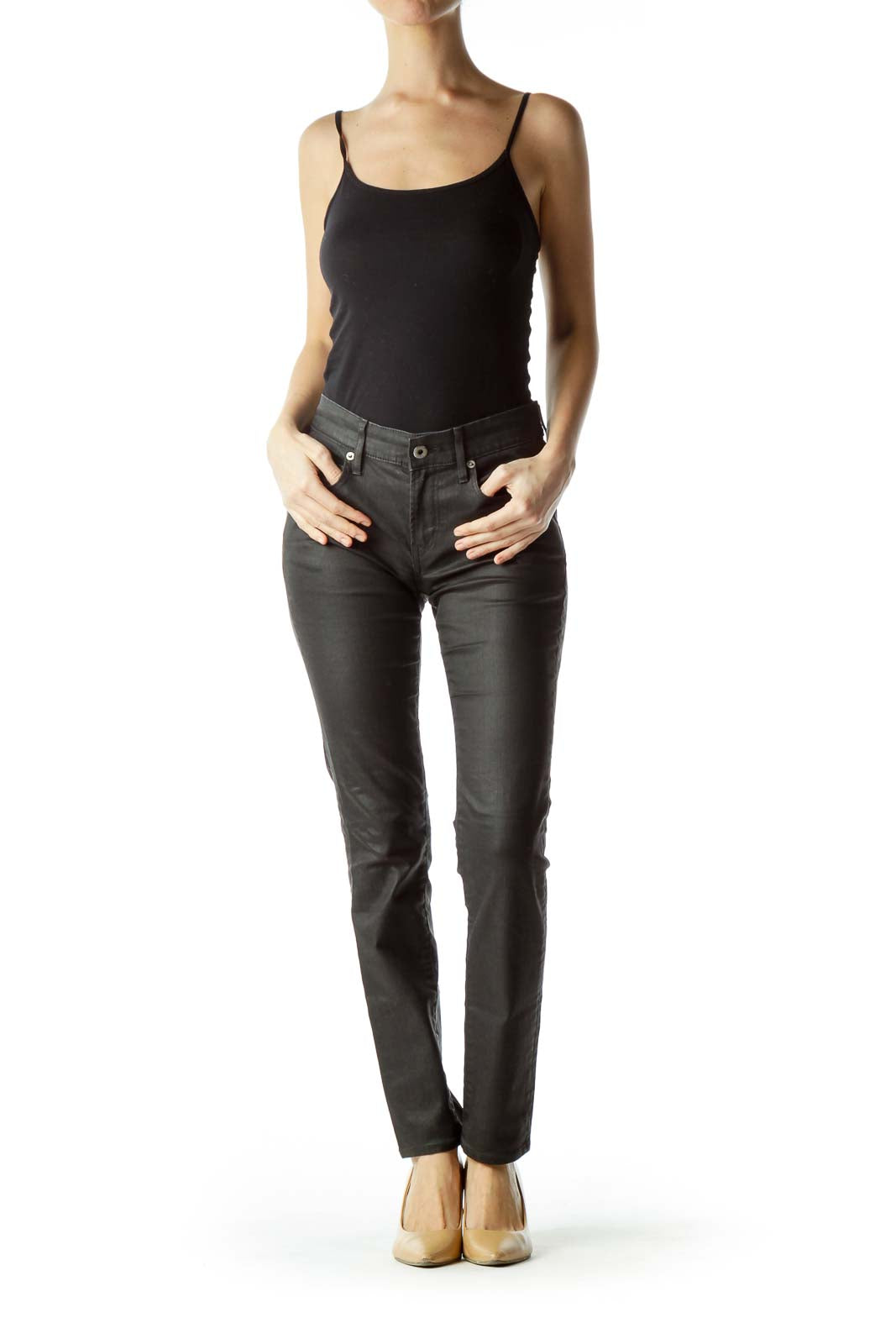 Black Slim Denim Pants