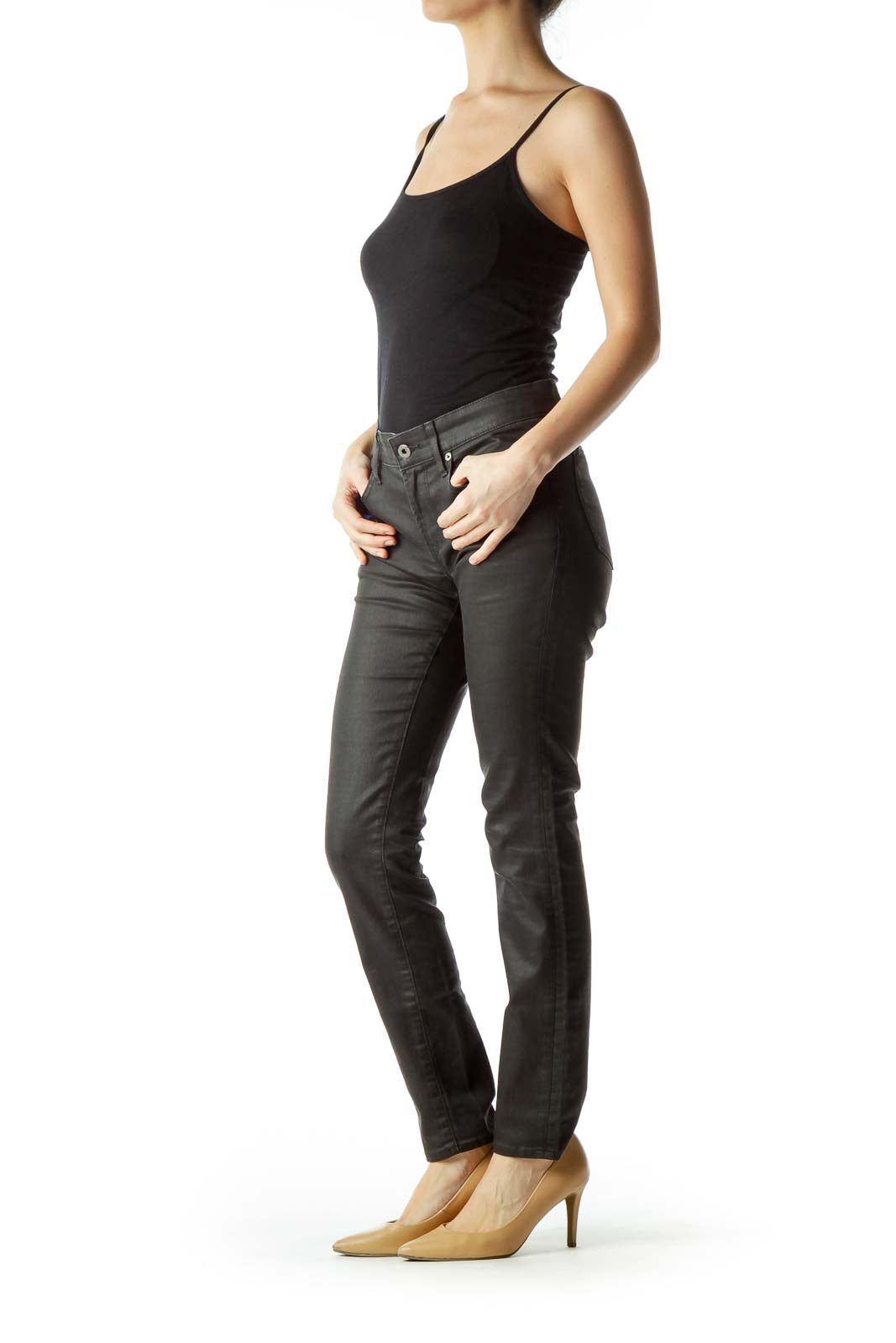 Black Slim Denim Pants