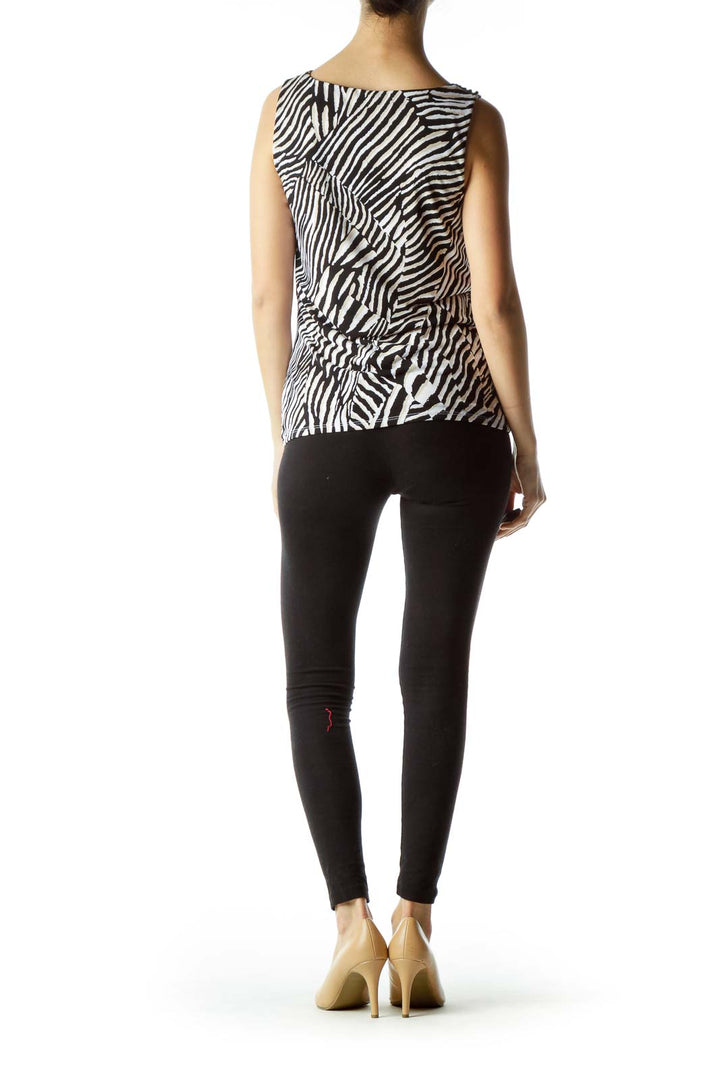 Black Beige Animal Print Tank Top