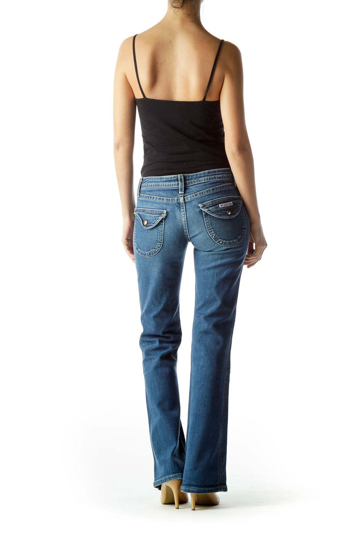 Blue Flared Denim Jeans