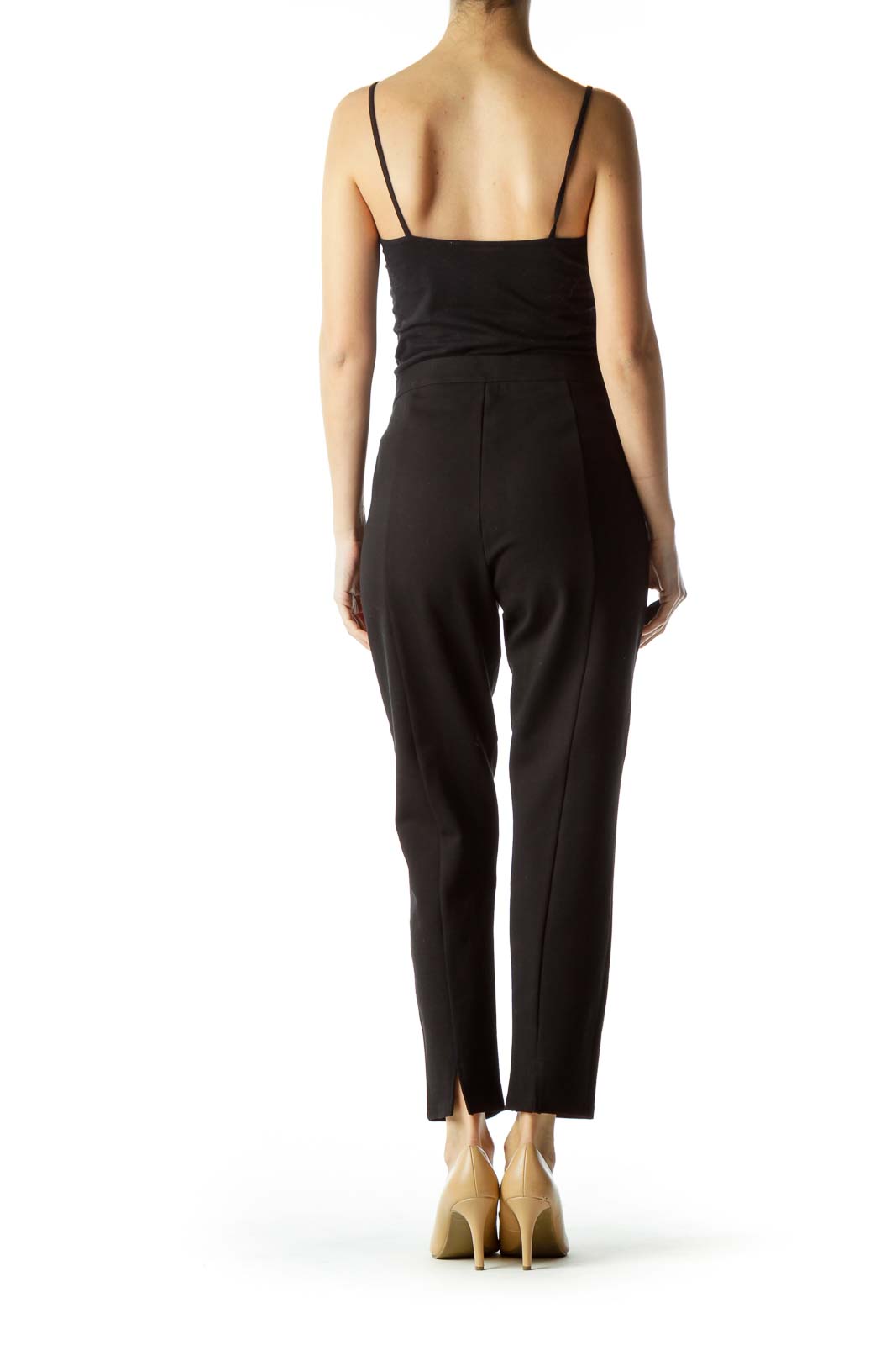 Black High-Waisted Cropped Pants