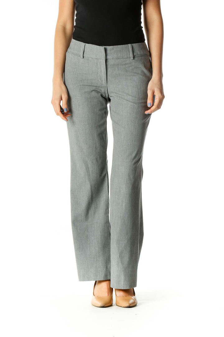 Gray Straight Leg Slacks