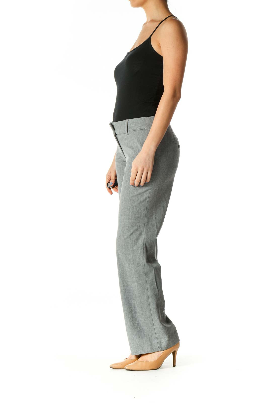 Gray Straight Leg Slacks