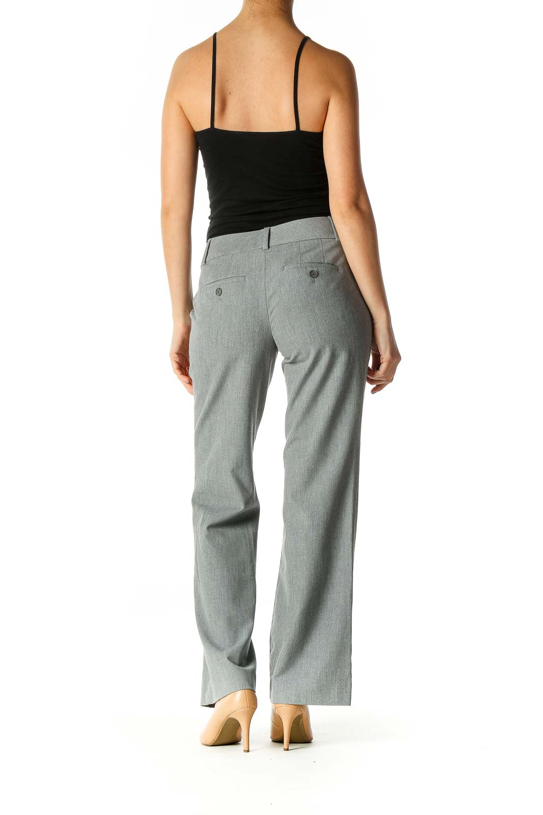 Gray Straight Leg Slacks