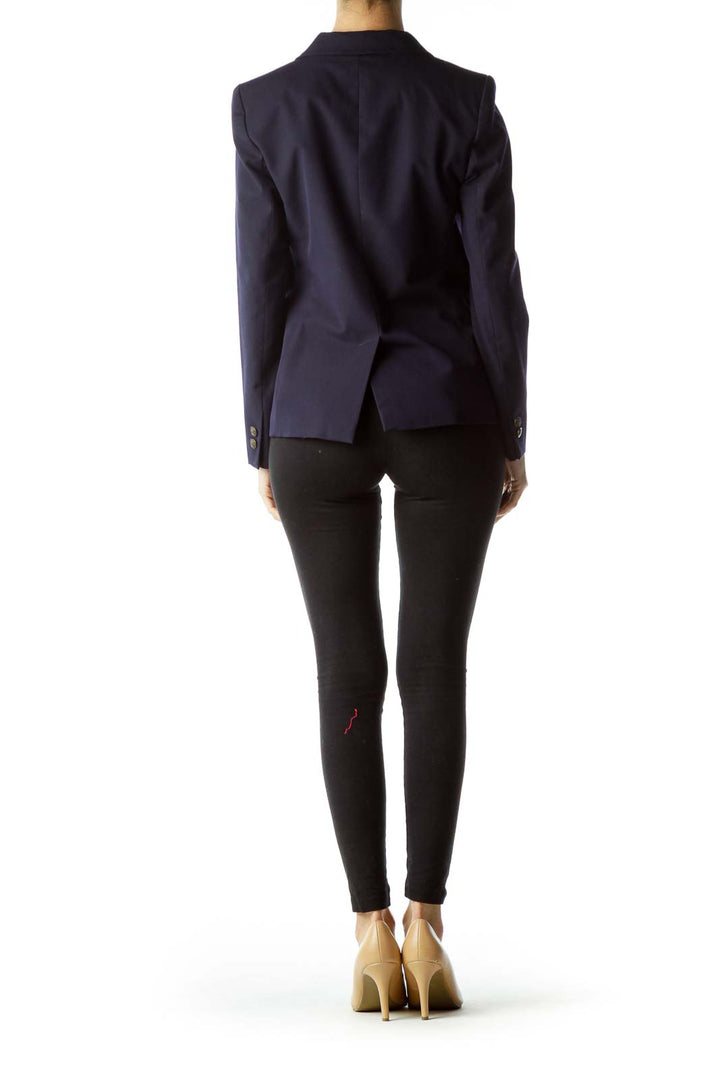 Navy Blue Buttoned Blazer