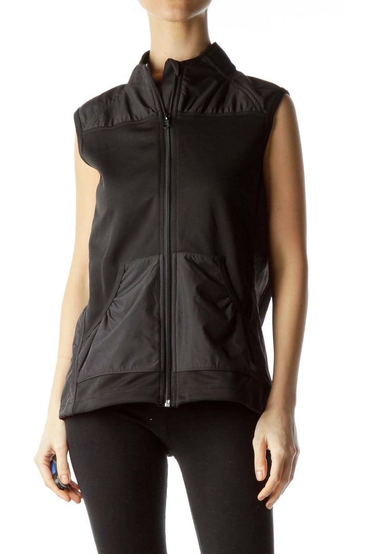 Black Collared Athletic Vest