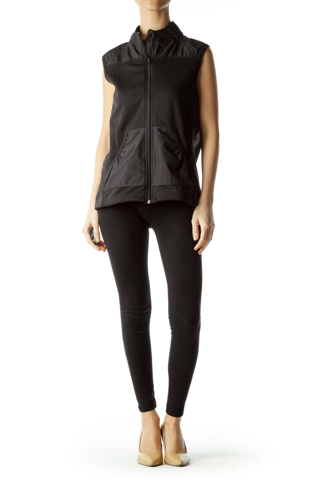 Black Collared Athletic Vest