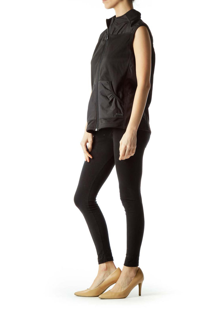 Black Collared Athletic Vest