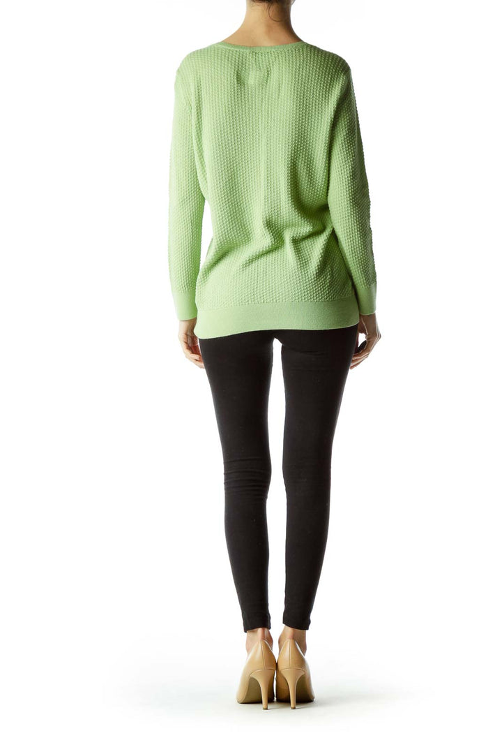 Green Textured Knit Top