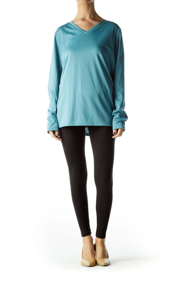 Teal Long Sleeve Stretch Sports Top