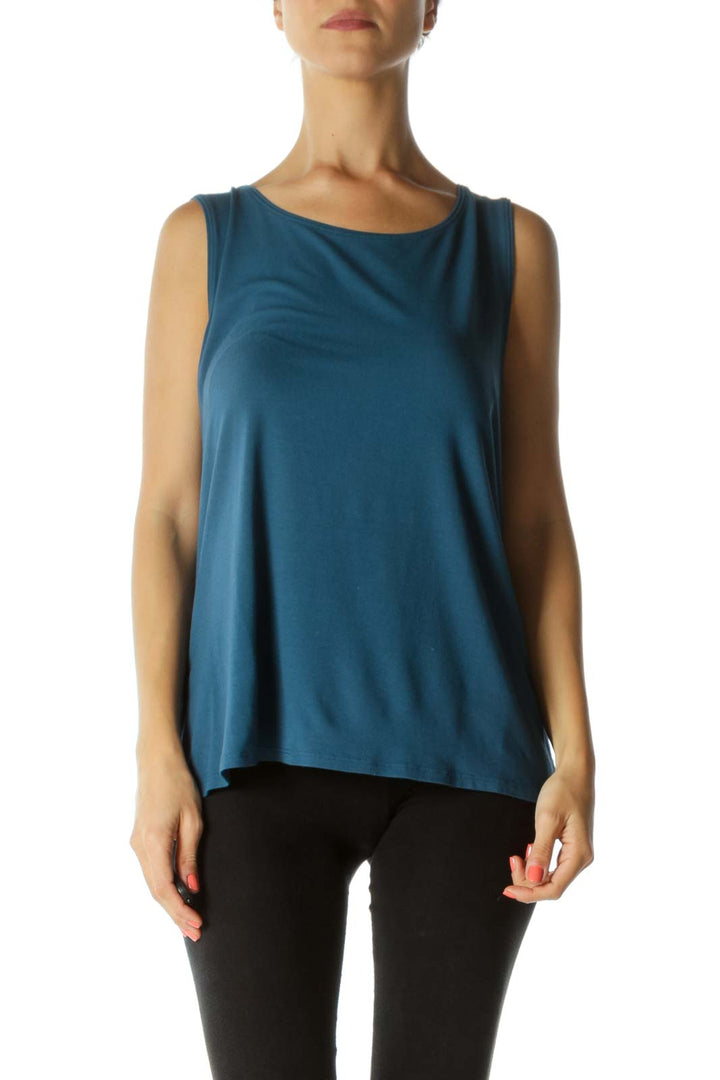 Teal Blue Sleeveless Tank Top