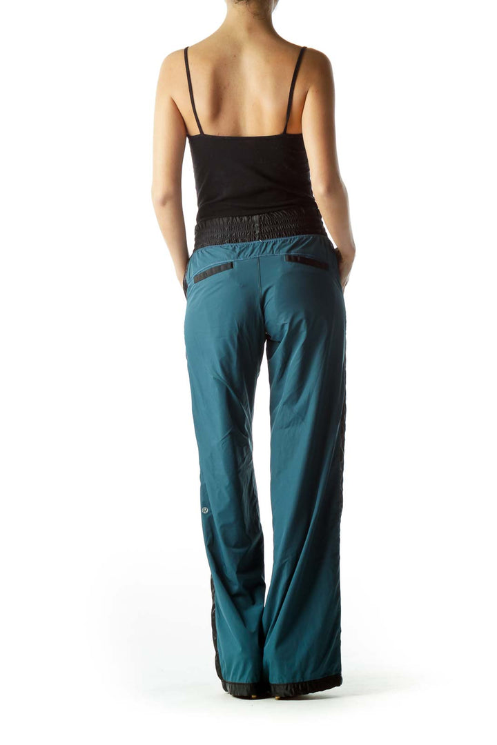 Blue Black Sports Pants with Drawstring