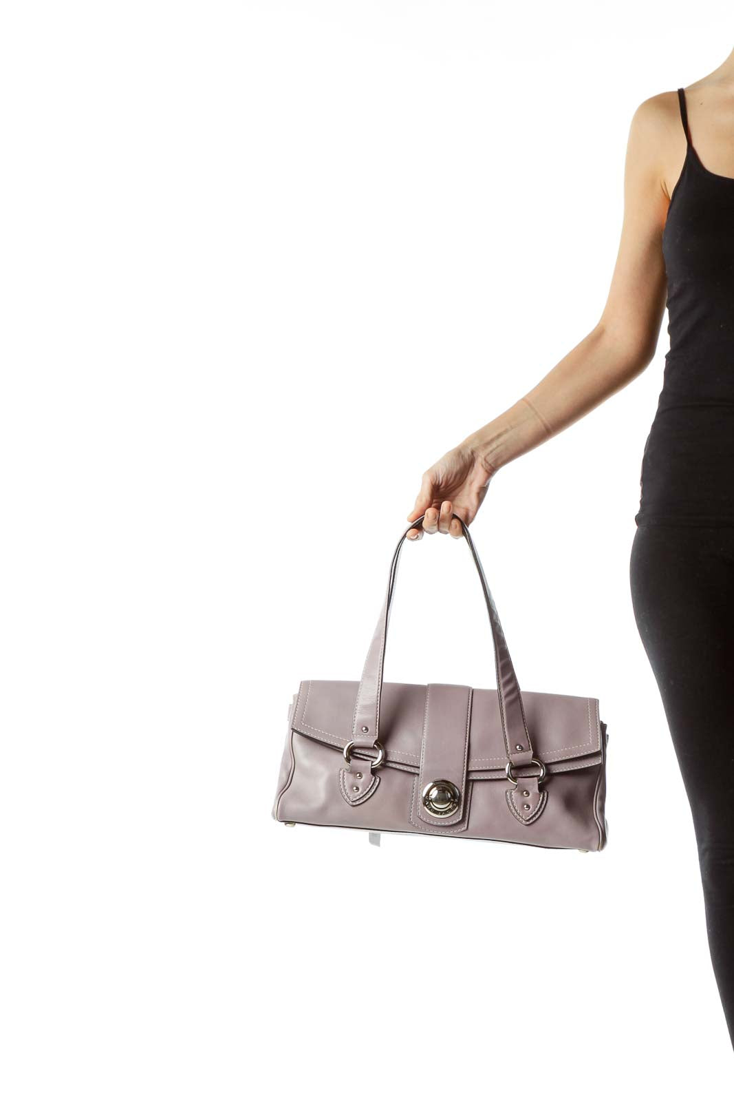 Purple Leather Shoulder Bag