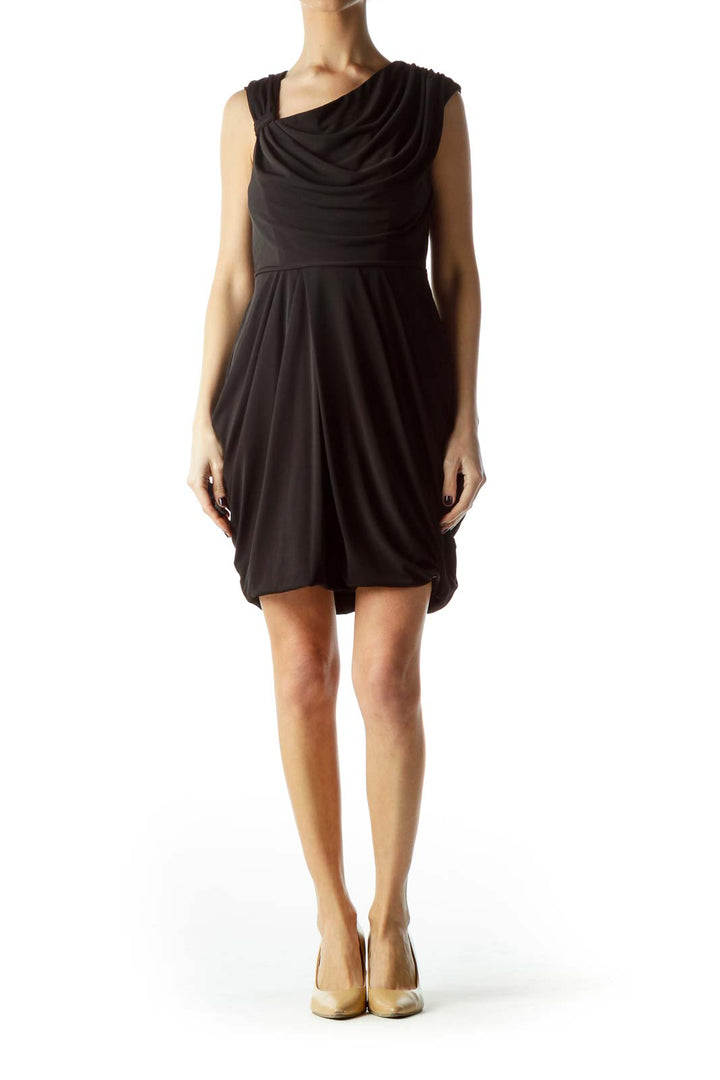 Black Elastic Stretch Cocktail Dress