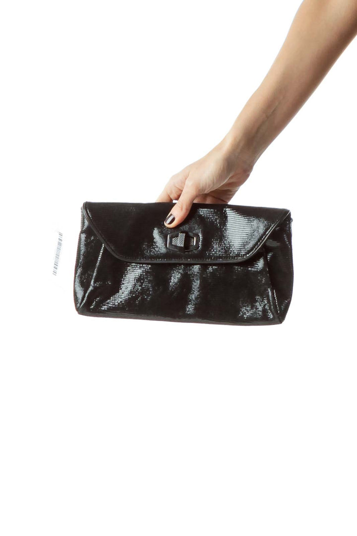 Black Genuine Leather Clutch