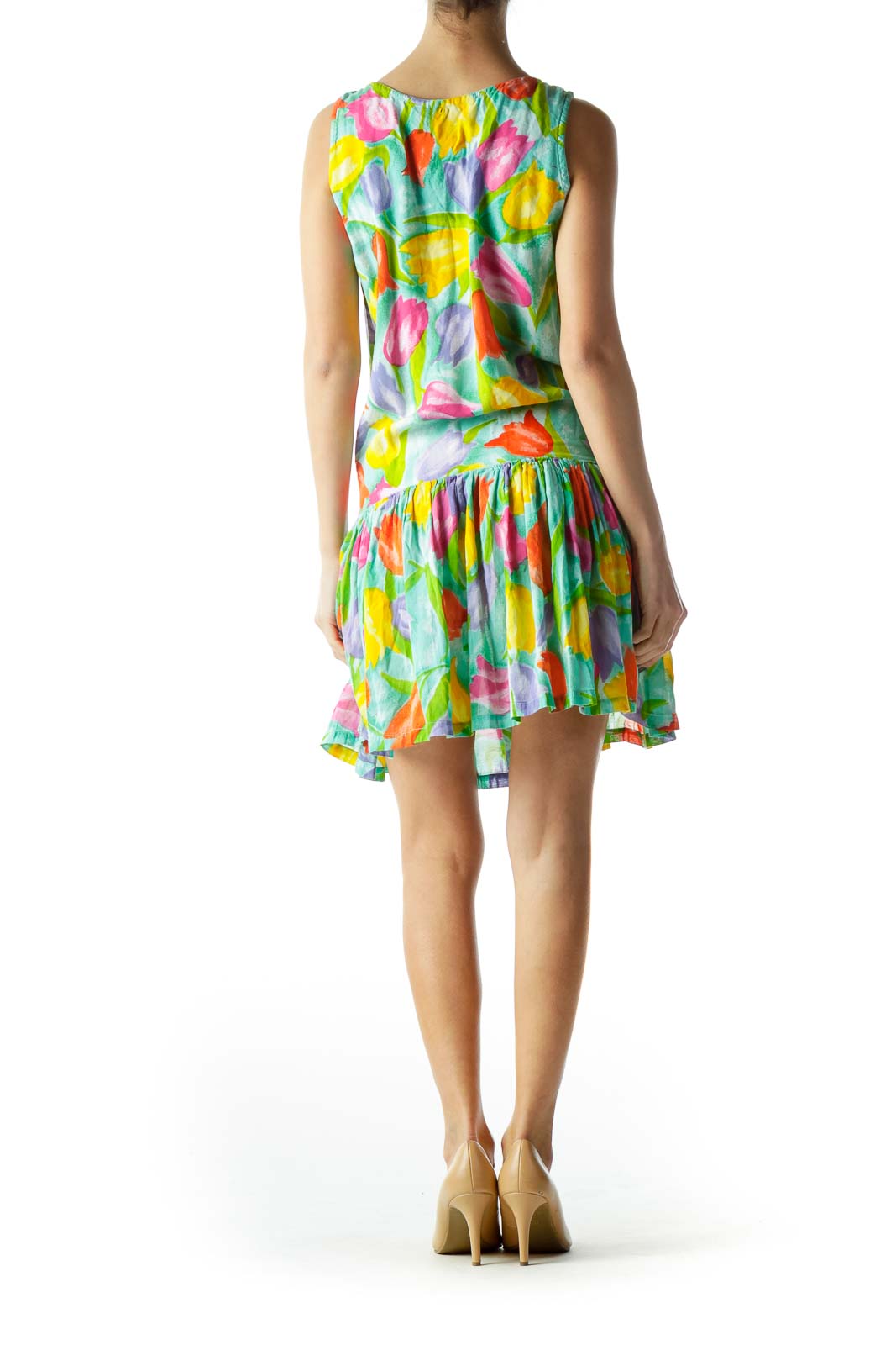 Multicolored Flower Print Day Dress