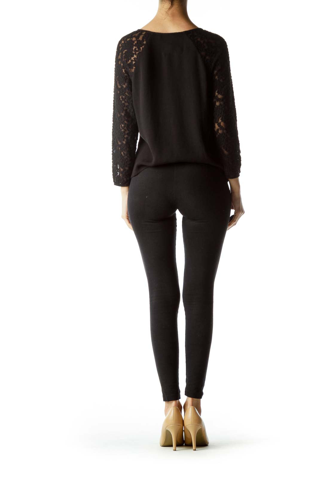 Black Lace 3/4 Sleeve Top