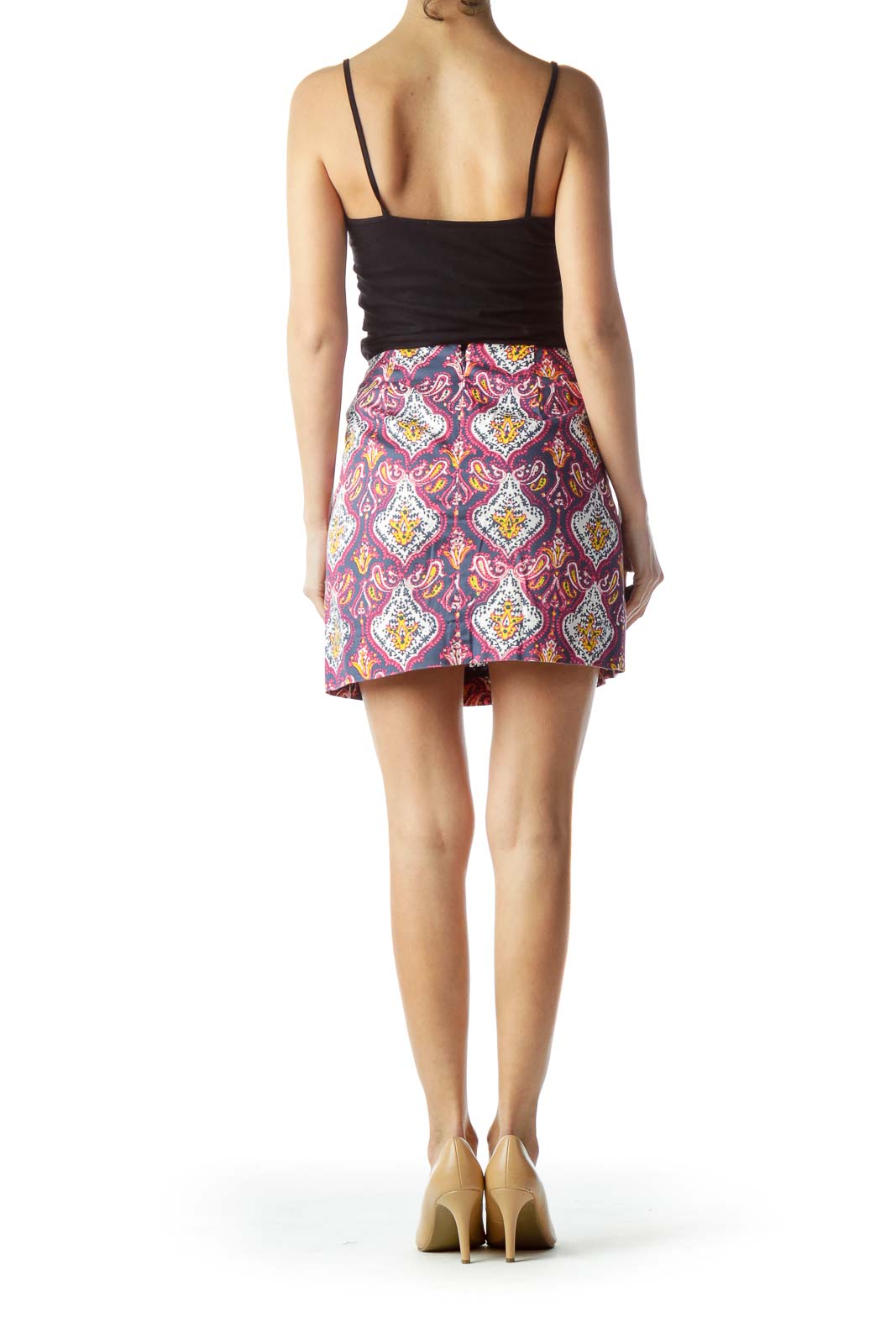 Multicolored Printed Pocketed Mini Skirt