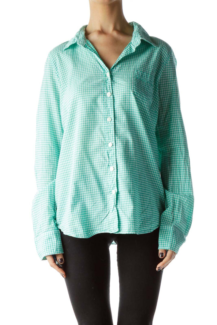 Green 100% Cotton Checkered Shirt