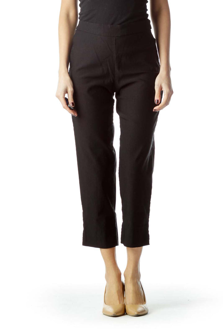 Black Stretch Cropped Pants