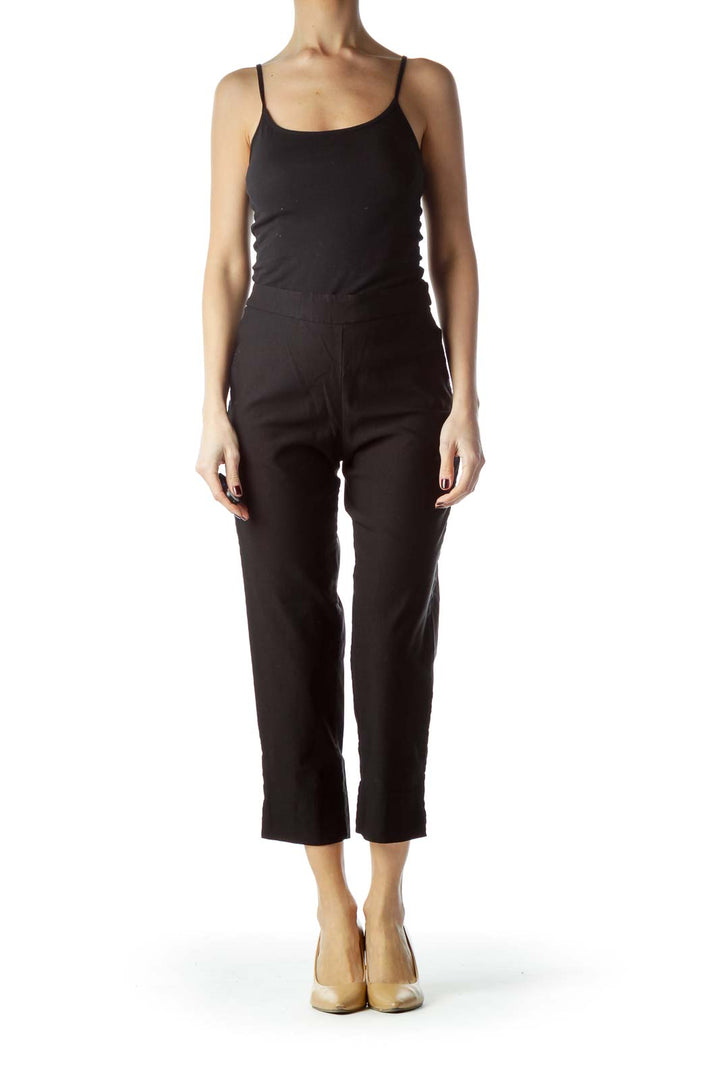 Black Stretch Cropped Pants