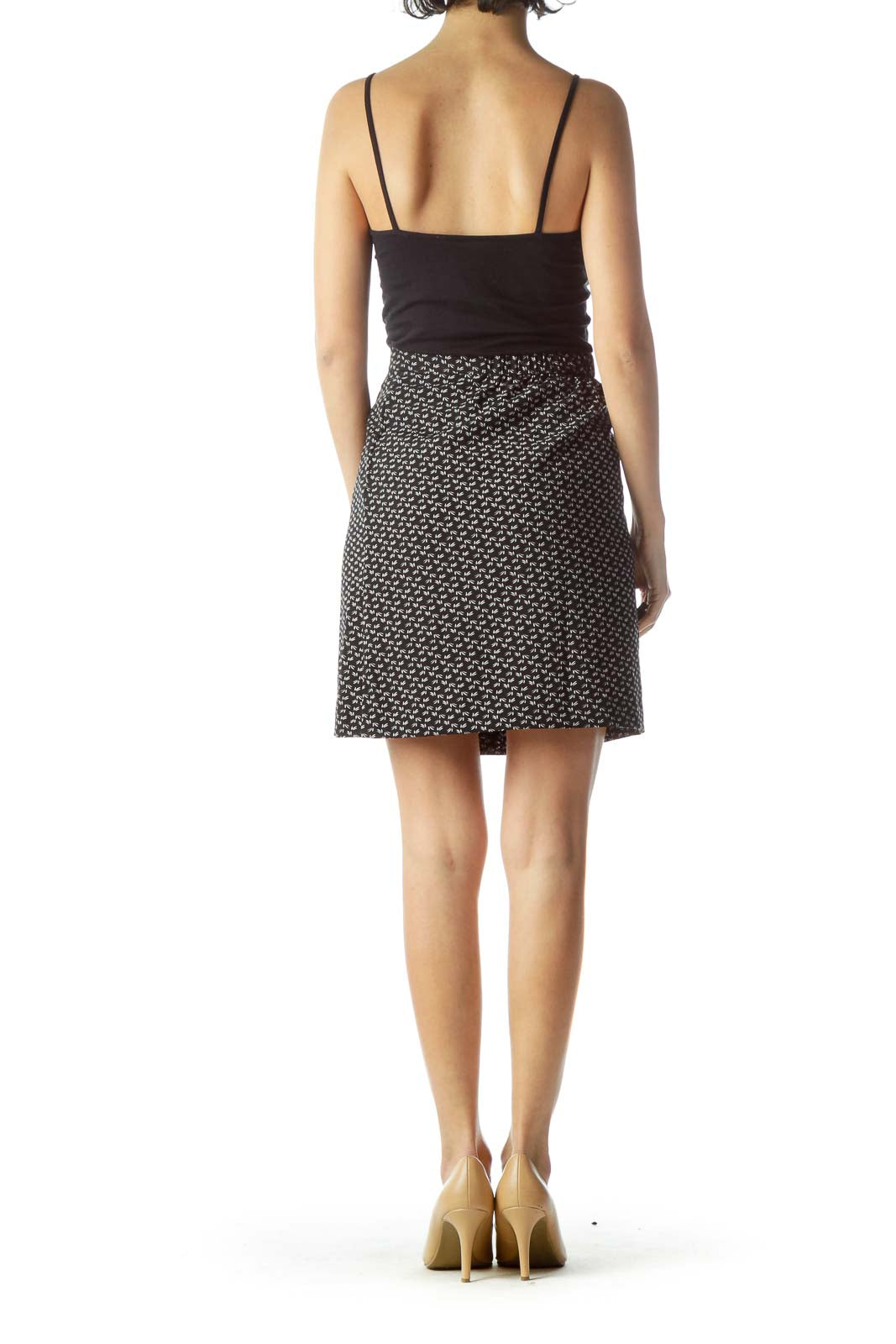 Black Printed Mini Skirt