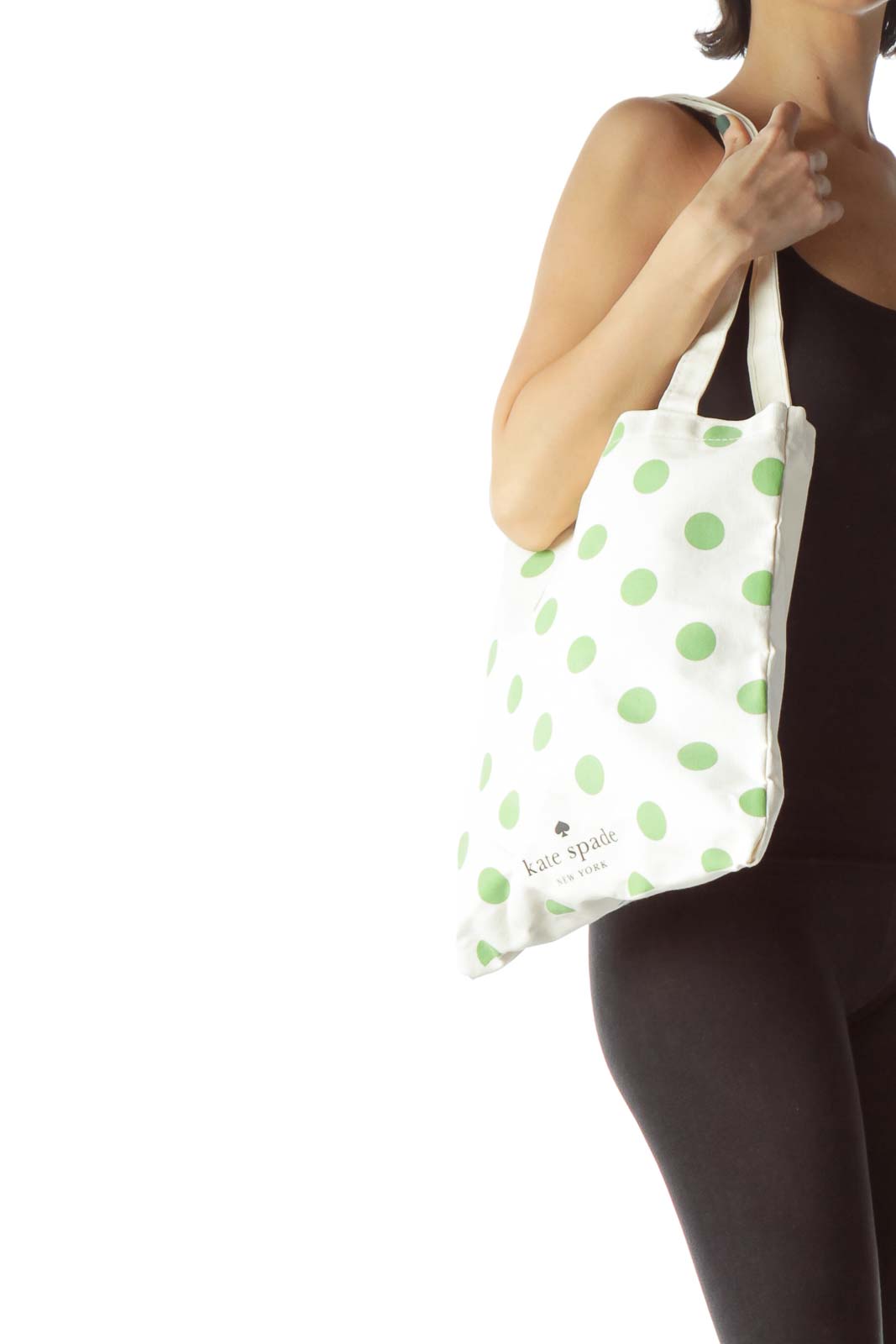 Beige Polka Dot Canvas Tote