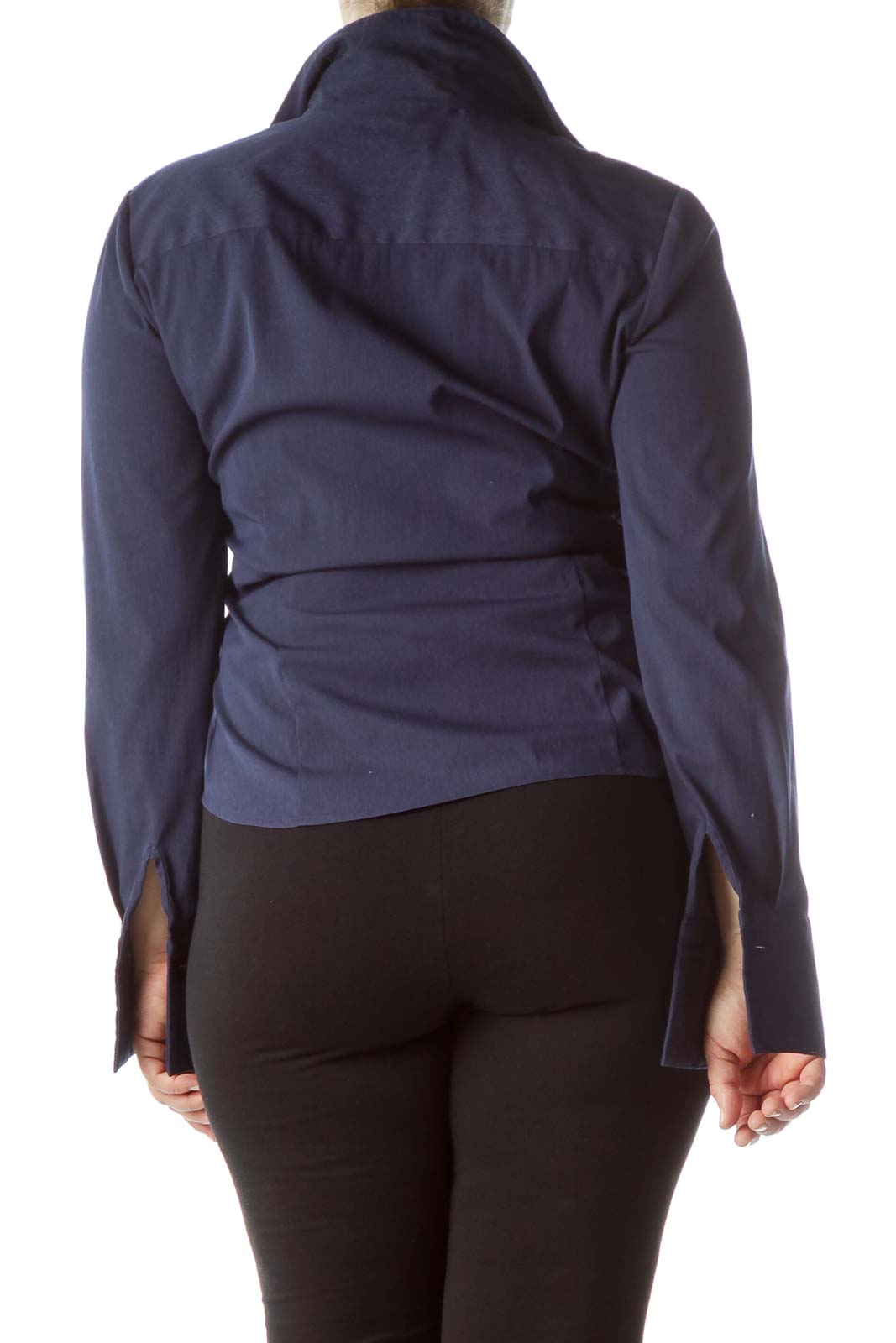 Navy Blue Pocketed Long Sleeve Shirt