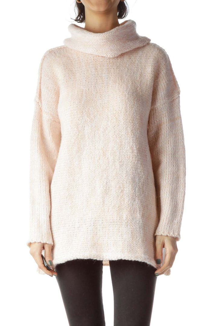 Light Salmon Color Turtle Neck Long Sweater