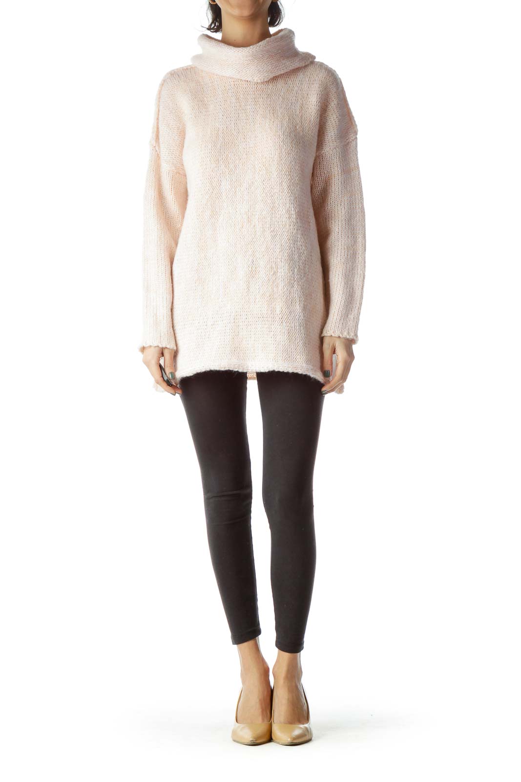 Light Salmon Color Turtle Neck Long Sweater