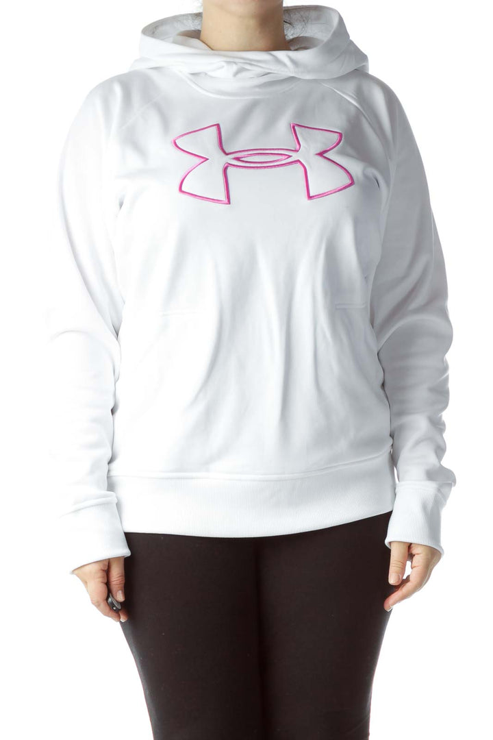 White Pink Monogram Hooded Sports Jacket